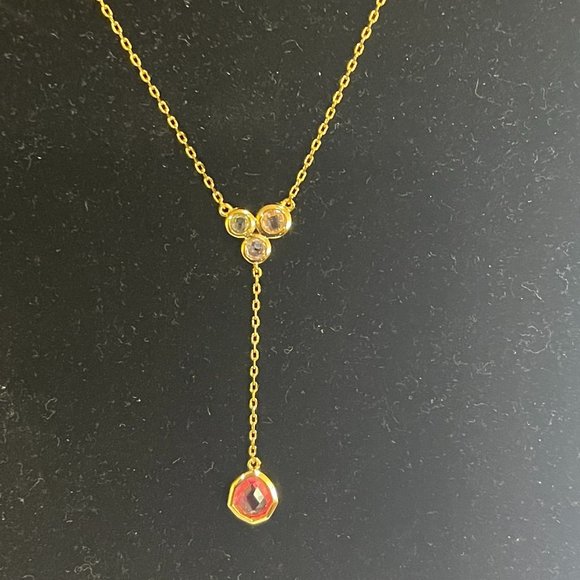 Real Simple Style Talia Necklace Bracelet & Earrings Gold w/Pink & Clear 3 items - Picture 10 of 12